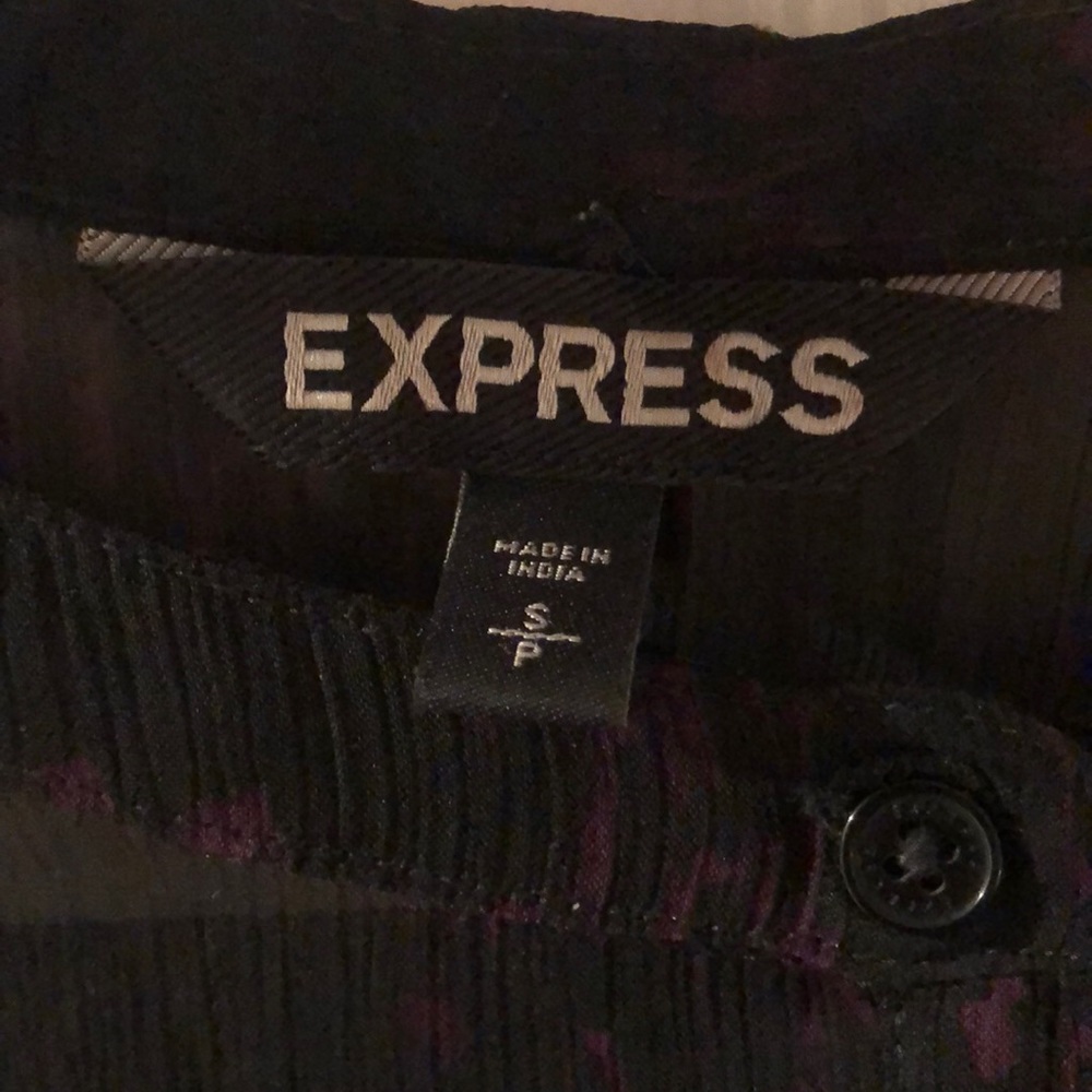 Express Sheer Half Button Down Blouse - image 2